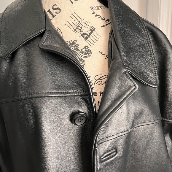 Mens leather car coat - Picture 2 of 7